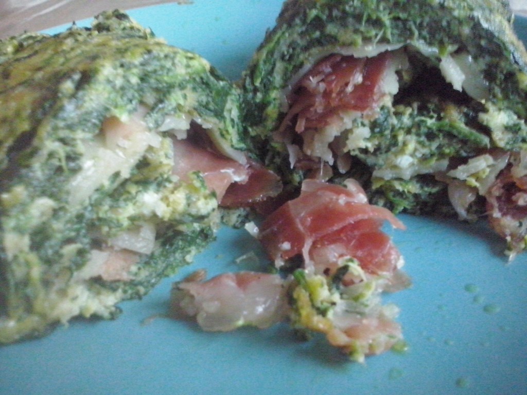 Polpettone di spinaci con ripieno di grana padano e&nbsp;speck